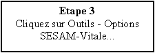 Zone de Texte: Etape 3Cliquez sur Outils - Options SESAM-Vitale...